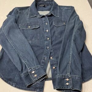 White House Black Market Blue Denim Top